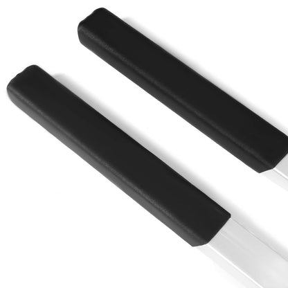 Solidspare For Snowmobile Trailer Ski Tie Down Bar w/ Black Boots Black & Silver 2PCS
