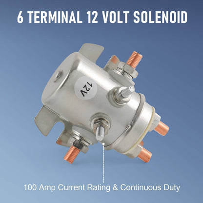 Solidspare 2X 6 Terminal 12V Continuous Duty Switch Relay Solenoid For Autocrane Boom Winch