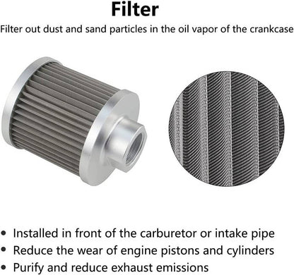 Solidspare Universal 2L Oil Catch Can Tank 2 Port AN10 W/ Breather Filter Drain Tap Baffled