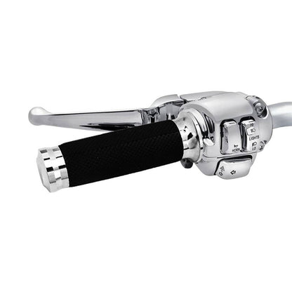 Solidspare 1" Handlebar Hand Grips Motorcycle Chrome for Harley Dyna Sportster XL 1200 883