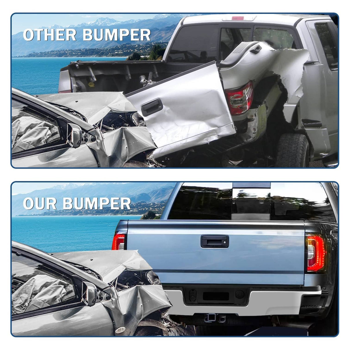 Solidspare Chrome Rear Step Bumper Assembly FIT Chevy Silverado GMC Sierra 1500 2014-2018