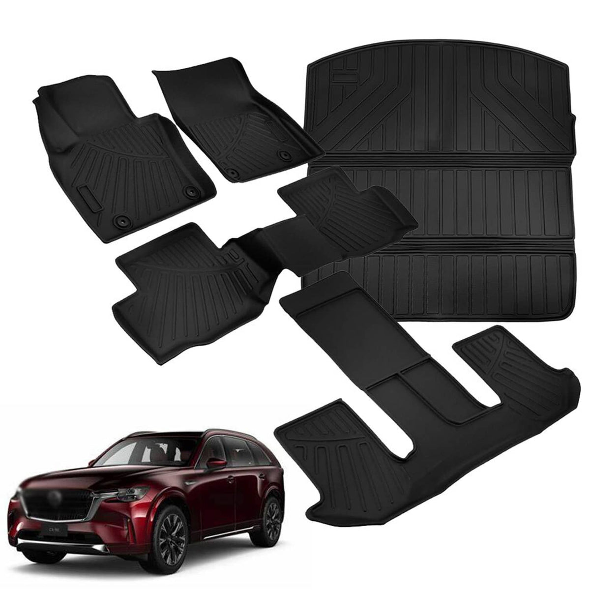 Solidspare All Weather Floor Mats & Cargo Liners for Mazda CX-90 & CX90 PHEV 7 Seat 2024-25