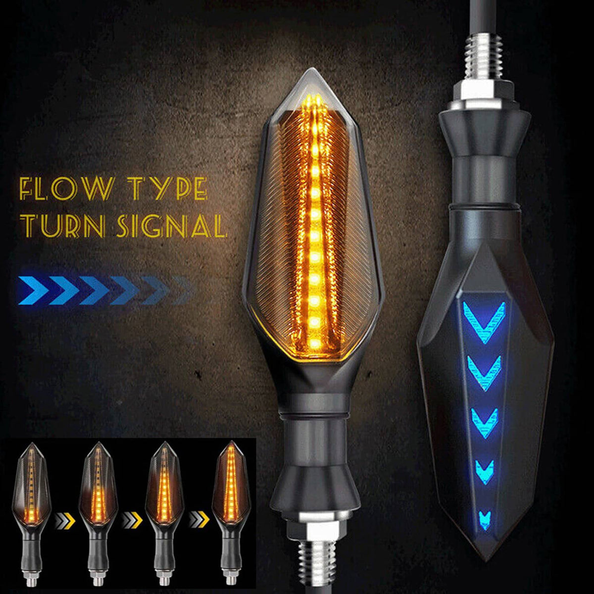 Solidspare 4pcs Universal Motorcycle Amber LED Turn Signals Indicators Lights Blinker Lamp