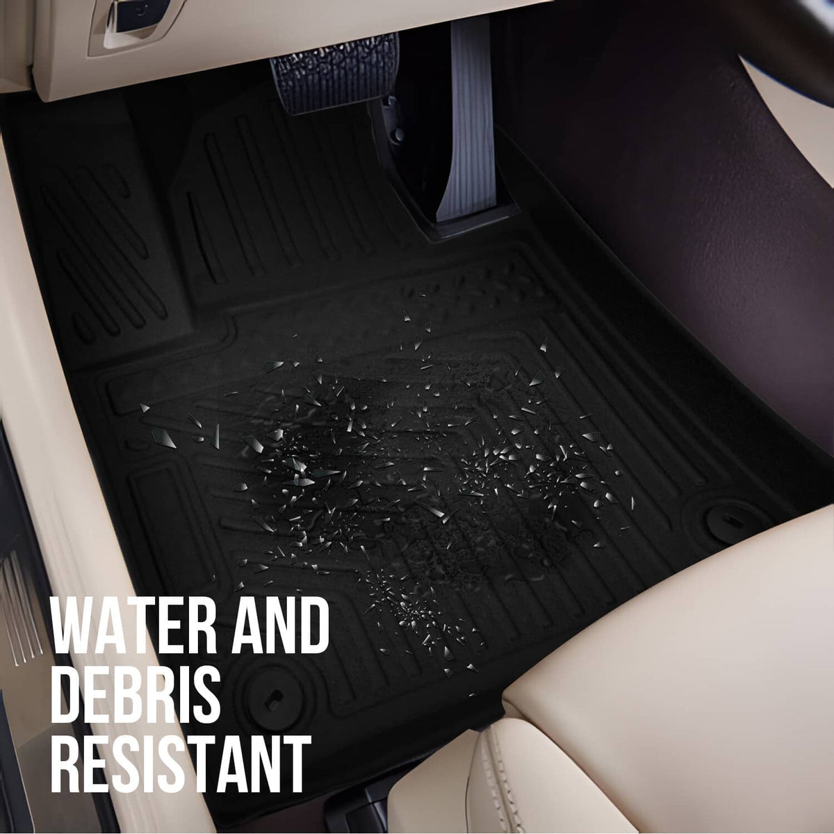 Solidspare Waterproof Front and Rear Floor Mats Fit for Hyundai Santa Fe 5 Seat 2021-2023