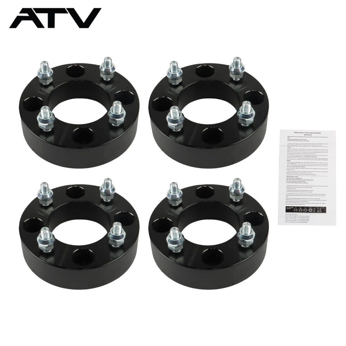 Solidspare 4pcs 1.5" 4×110 ATV Wheel Spacers 10×1.25 For Honda Yamaha For Kawasaki 4/110