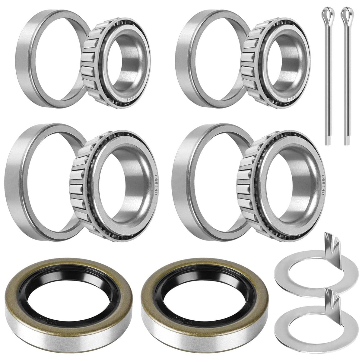Solidspare 2 Set Trailer Bearing Kit Seals L44649/L44610, L68149/L68111 For 3500# Axle