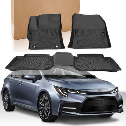 Solidspare For 2020-2025 Toyota Corolla Sedan TPE All-Weather Floor Mats 2 Row Liner Set