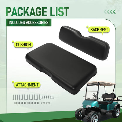 Solidspare Front Seat Bottom and Backrest Kit For EZGO RXV Back Cushion Golf Cart 08+ Model