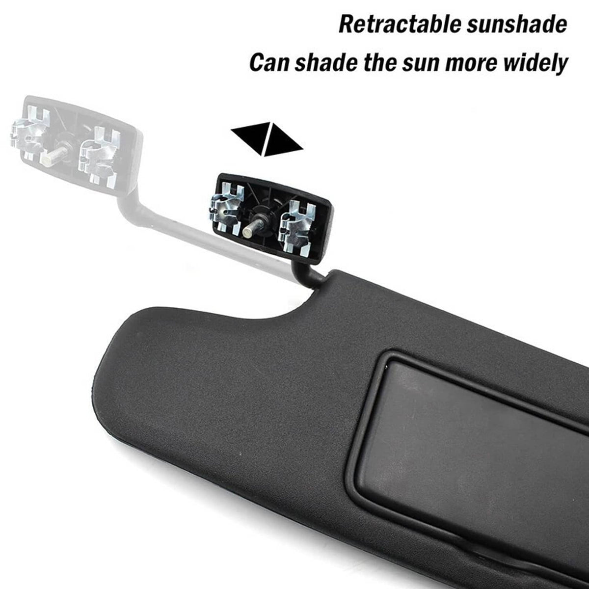 Solidspare New Black Sun Visor 6CJ07DX9AA Left Driver Side For 2007-2018 Jeep Wrangler JK
