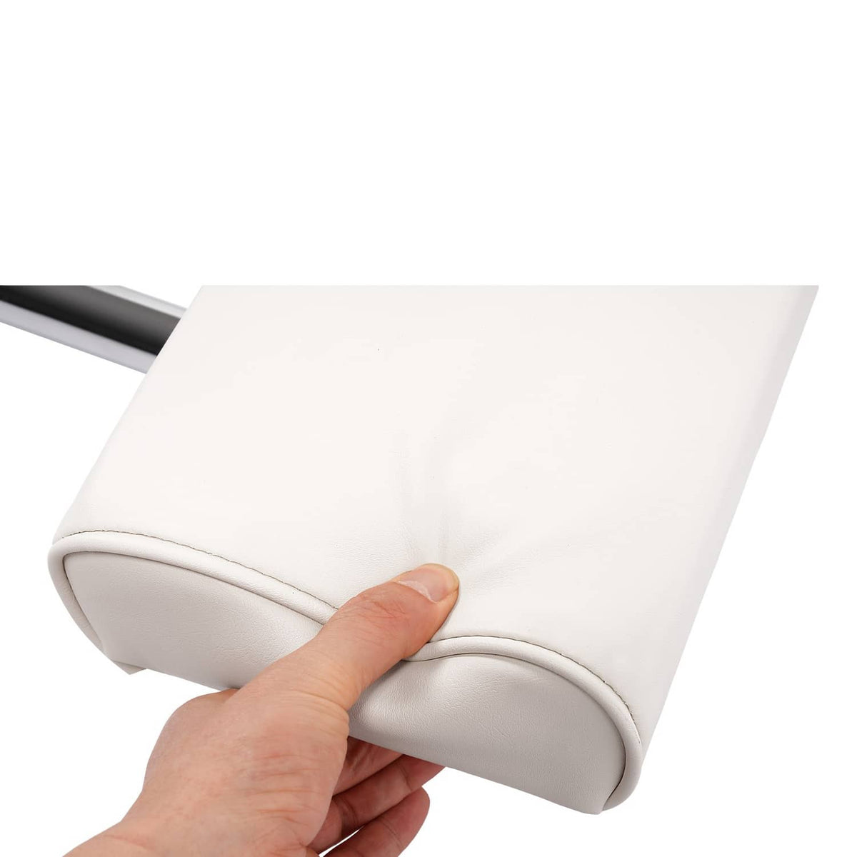 Solidspare For Universal Boat Seat Backrest W/Folding Arms Leaning Post White + Silvery