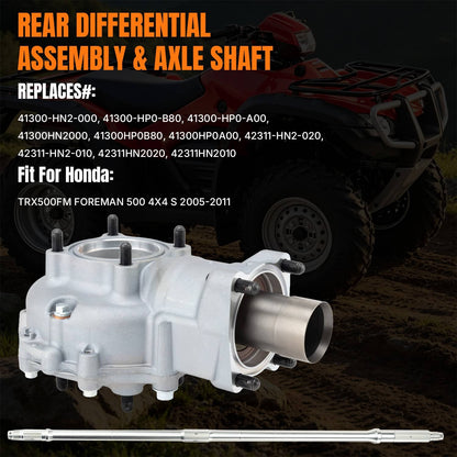 Solidspare For Honda TRX500 41300-HN2-000 42311-HN2-020 Complete Rear Differential w/ Axle