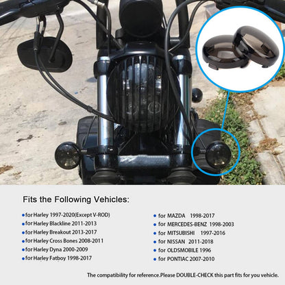 Solidspare 4 pcs Smoked Turn Signal Light Lens Covers For Harley Touring Electra Road Glide
