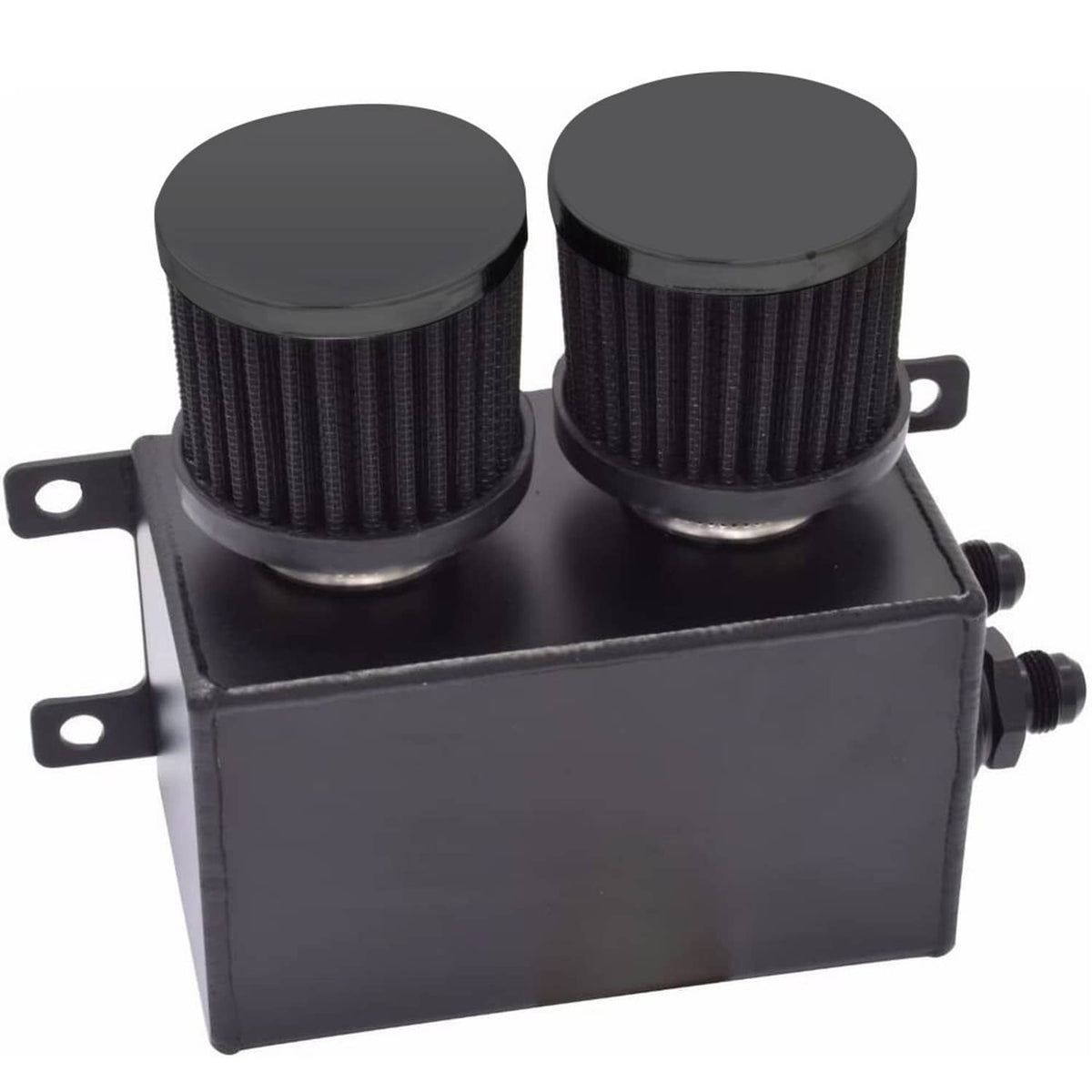 Solidspare AN10 -10AN Oil Catch Can Reservoir Tank 2 Port Dual Breather Filter Baffled Kit