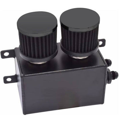 Solidspare AN10 -10AN Oil Catch Can Reservoir Tank 2 Port Dual Breather Filter Baffled Kit