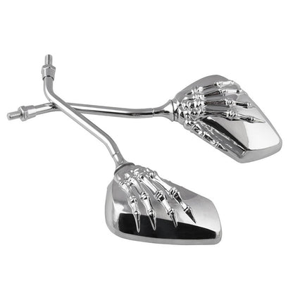 Solidspare FOR KAWASAKI VULCAN VN 750 800 900 1500 1600 CHROME SKULL HAND REARVIEW MIRRORS