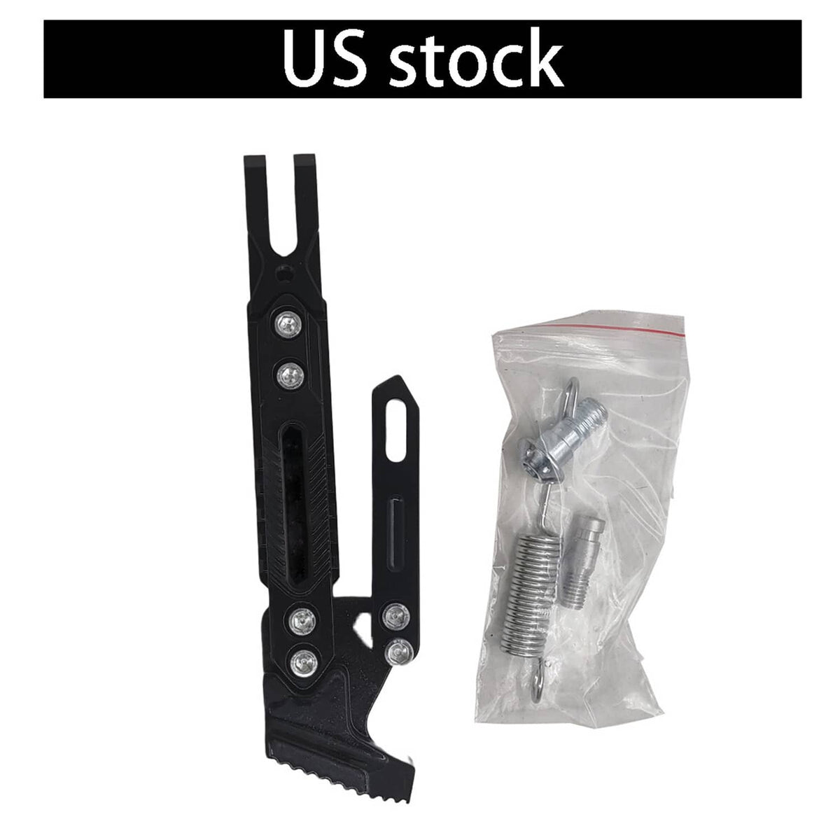 Solidspare US Adjustable Motorcycle Side Stands Kickstand Holder Aluminum Alloy CNC Black