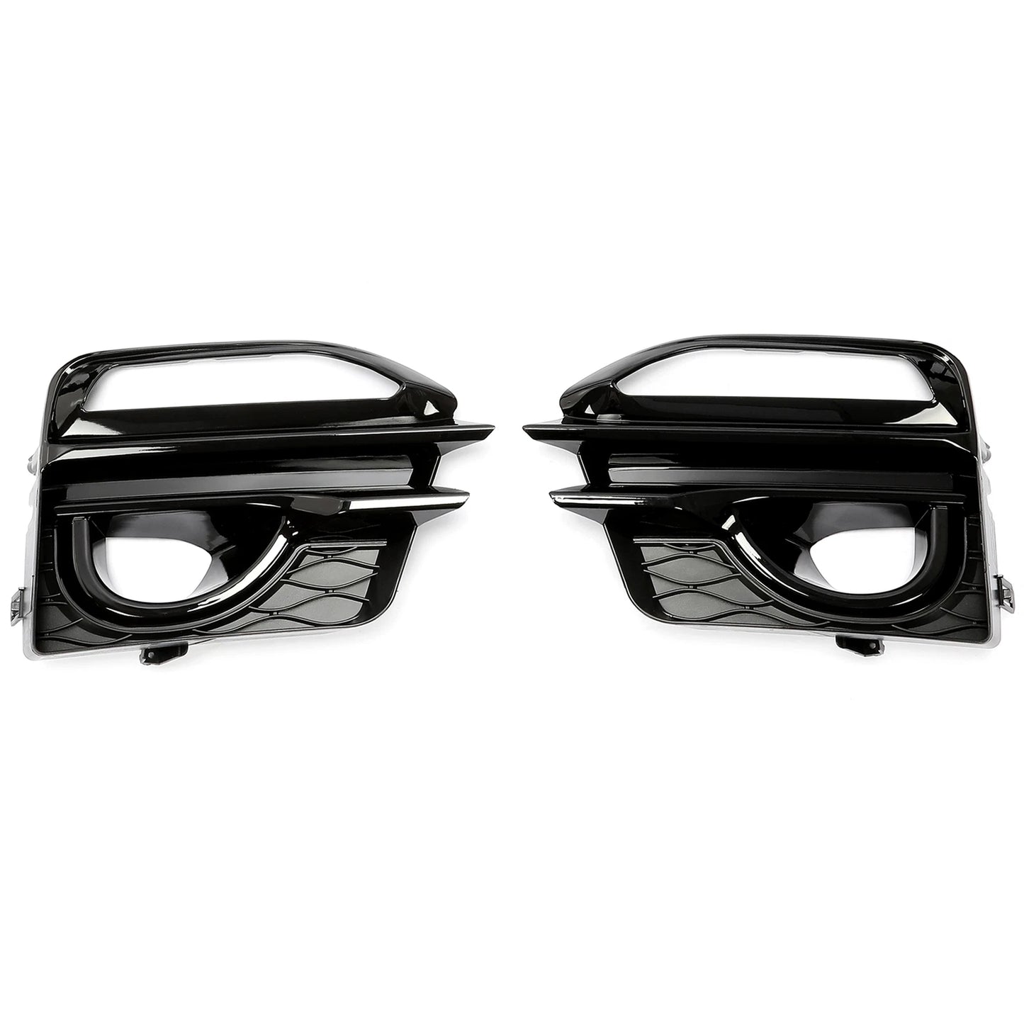 For 2014-2017 Infiniti Q50 Sport Front Bumper Gloss Black Fog Lights Cover Bezel
