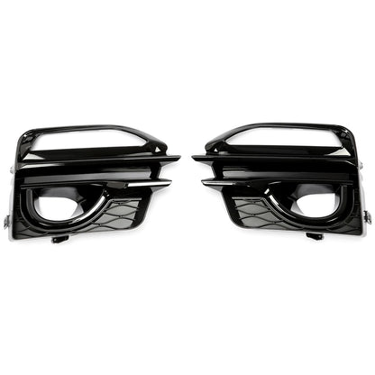 For 2014-2017 Infiniti Q50 Sport Front Bumper Gloss Black Fog Lights Cover Bezel