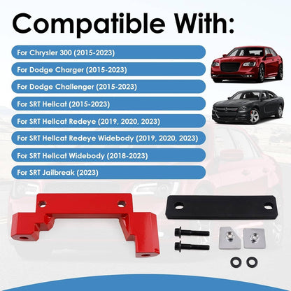 Solid Spare Fit 2015-2023 Dodge Diff Brace Anodized Red SRT Hellcat Scat Redeye Differential