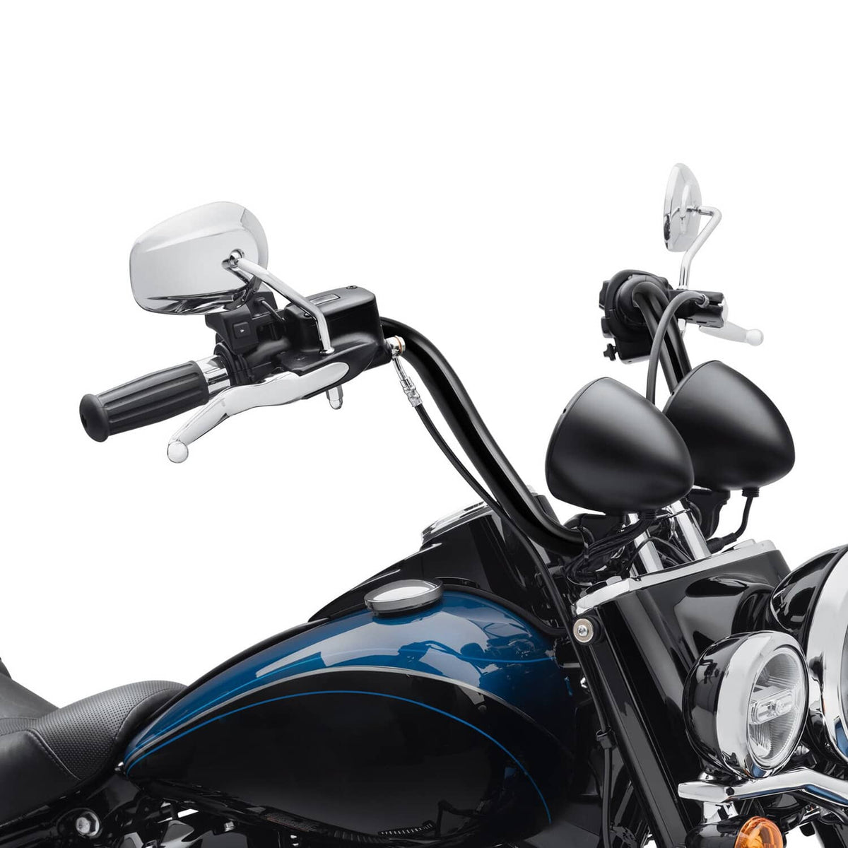 Solidspare Black 12" Rise Ape Hangers Handlebar Fit For Harley FLST FXST Sportster XL Dyna