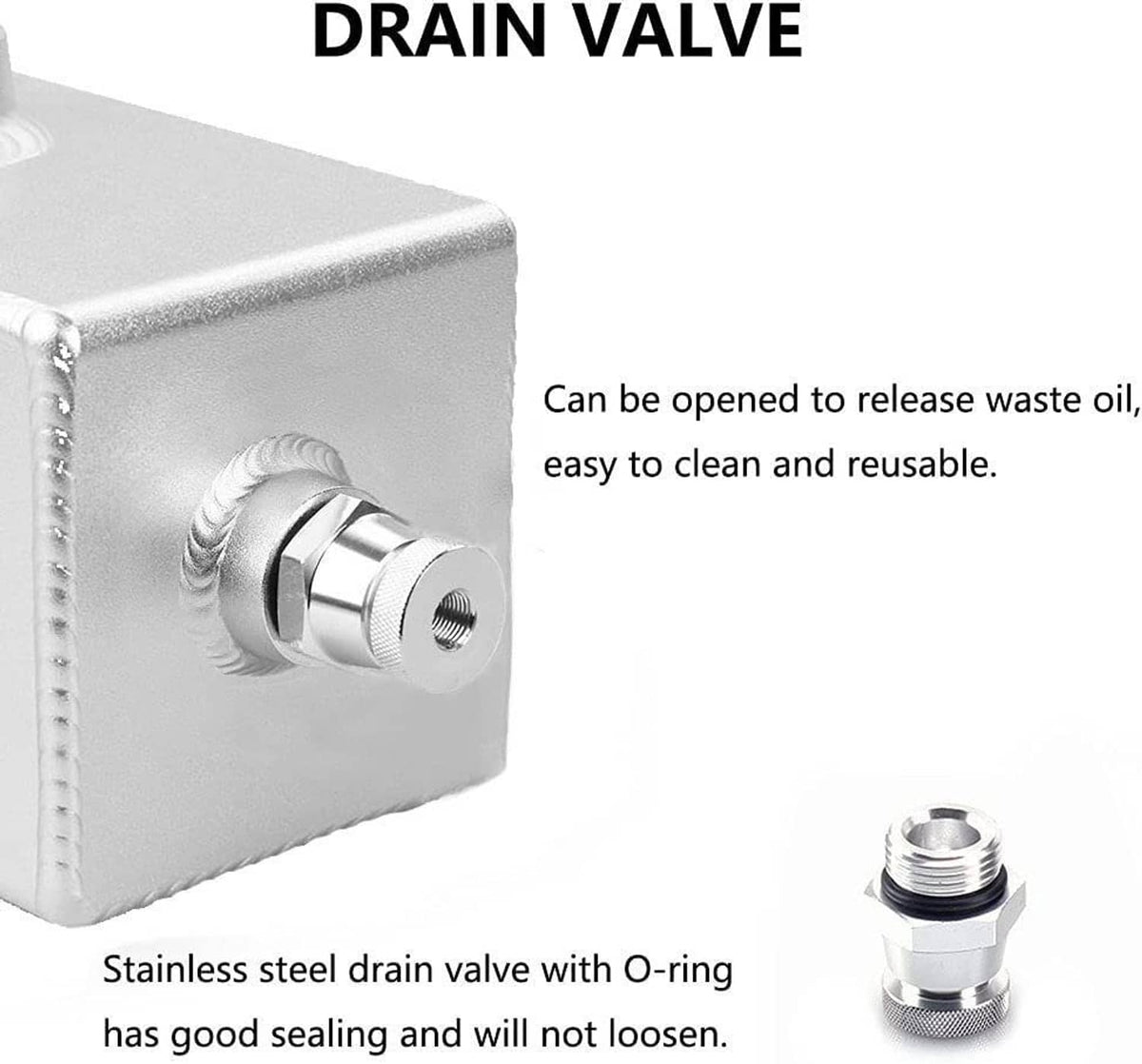 Solidspare Universal 2L Oil Catch Can Tank 2 Port AN10 W/ Breather Filter Drain Tap Baffled