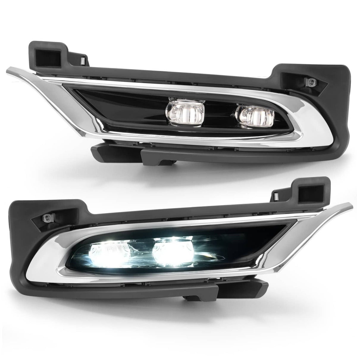 Solid Spare Pair LED Chrome Fog Lights Driver Passenger Side For Chrysler 300 2015-2024 2021