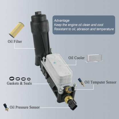 Solidspare Oil Filter Adapter Housing For 2011-13 Chrysler Dodge Jeep 3.6L V6 OE# 5184294AE