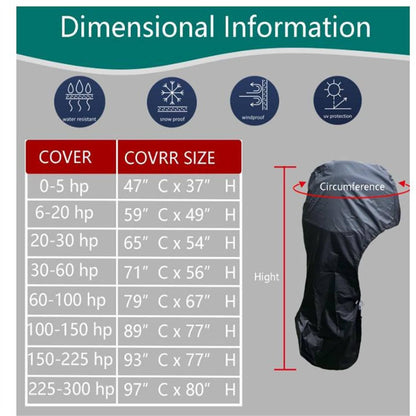 Solid Spare Outboard Motor Cover for Motor 250-300HP Waterproof Heavy-Duty Boat Engine Cover
