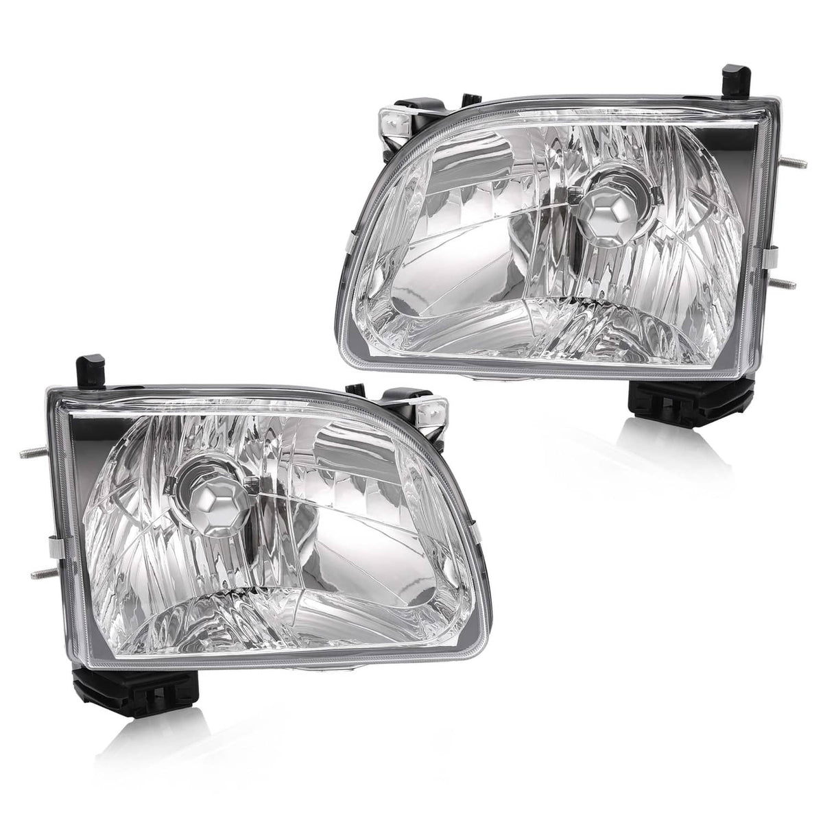 Solid Spare For Toyota Tacoma 2001 02 03 2004 Headlights Headlamps w/Bulb Driver & Passenger