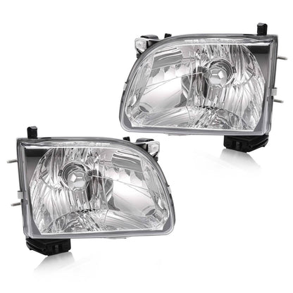 Solid Spare For Toyota Tacoma 2001 02 03 2004 Headlights Headlamps w/Bulb Driver & Passenger