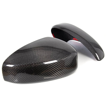 Solid Spare Carbon Fiber Mirror Cover Cap Black Pair For Infiniti G35 Coupe 03-07