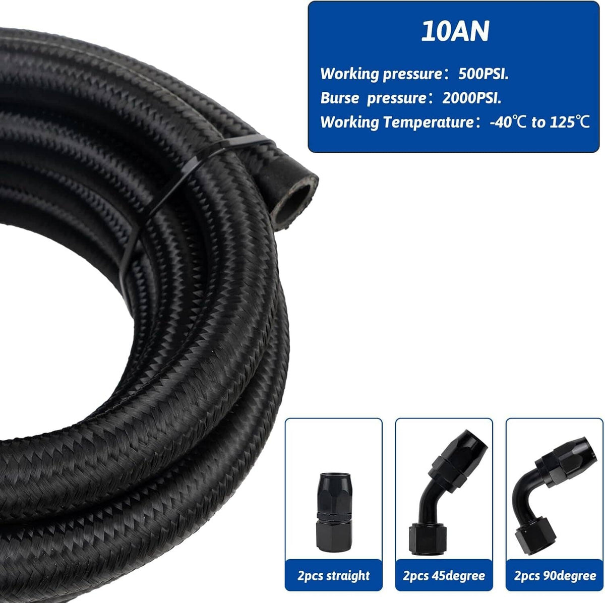 Solidspare 10AN Oil Catch Can Reservoir Tank 2 Port Dual Breather Filter Baffled +10FT Hose