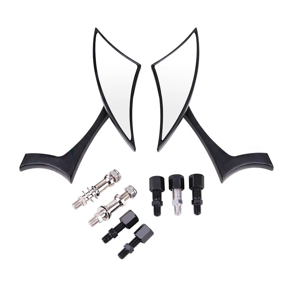 Solidspare 8mm 10mm Motorcycle Blade Rear View Side Mirrors For Harley Honda Yamaha Suzuki