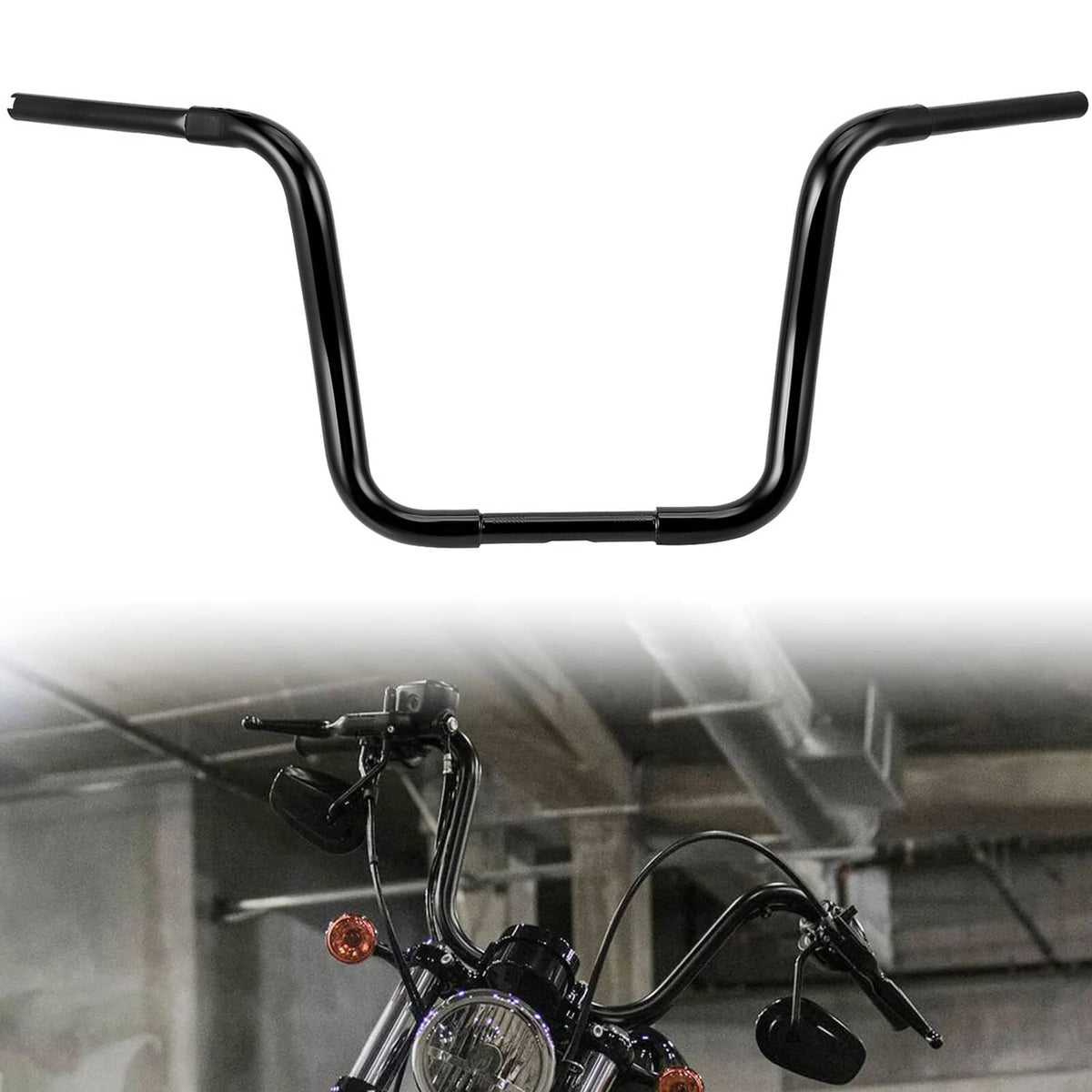 Solidspare 14" Rise 1-1/4" Ape Hanger Handlebar Fit For Harley 883 Sportster XL FXST Custom