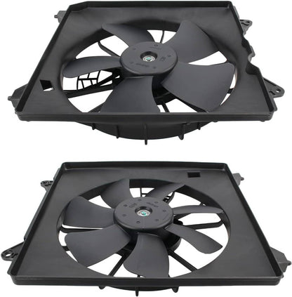 Solidspare 2Pcs A/C Condenser Radiator Cooling Motor Fan For 2013-2017 Honda Accord Touring