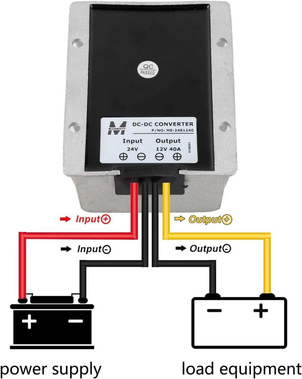 Solidspare New Power Converter Regulator DC 24V Step Down to DC 12V 40A 480W Waterproof