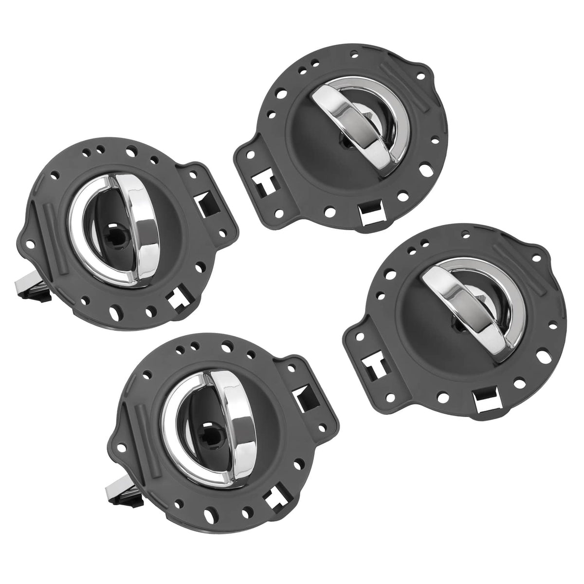 Solid Spare For JEEP COMMANDER 2006-2010 Front Rear Inside Door Handles Chrome & Gray Set 4