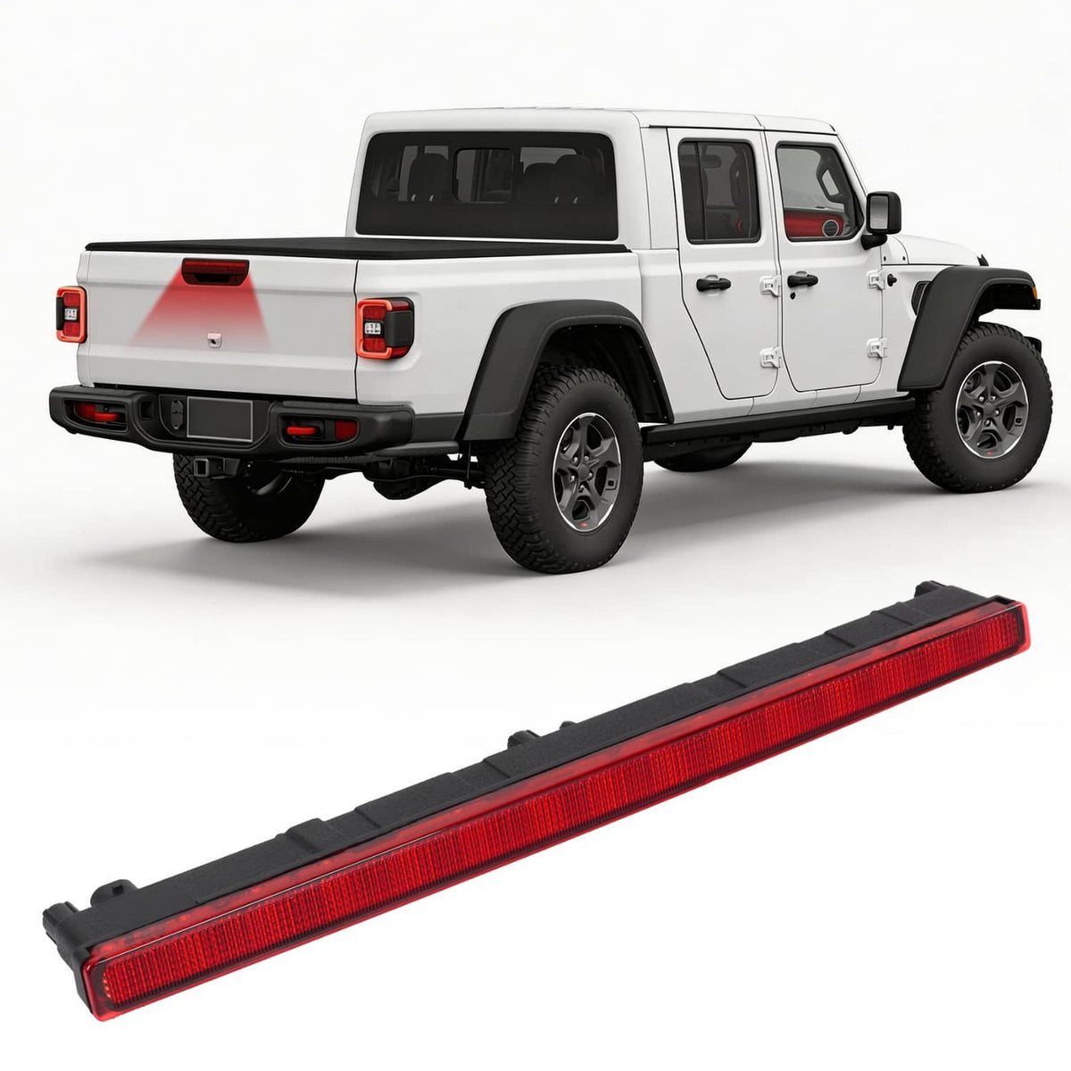 Solidspare 68338388AC Rear Center High Mounted Stop Lamp 3rd Brake Light For Jeep Gladiator