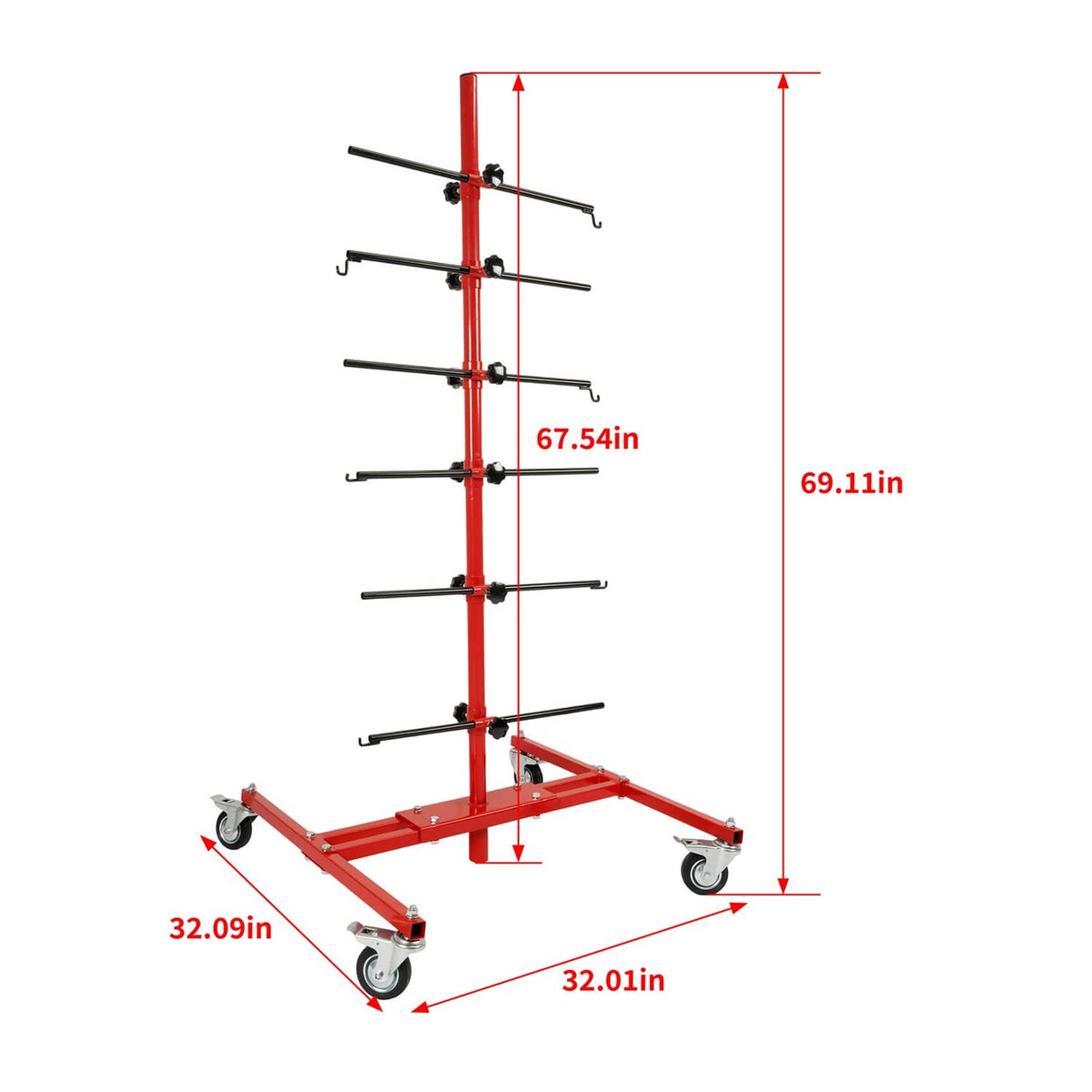 Solid Spare Powder Coated Adjustable Tree Paint Stand For Autobody Door Fender Panel