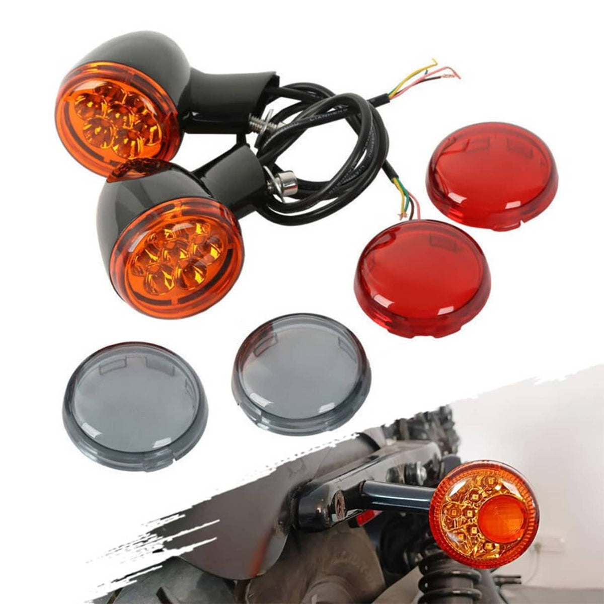 Solidspare Rear LED Turn Signals Light Bracket Fit For 1992-22 Harley Sportster XL 883 1200
