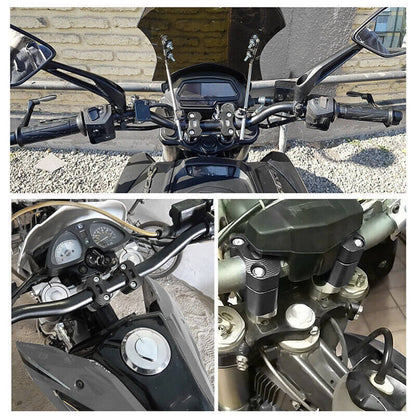 Solidspare Black HandleBar Fat Bar Mount Clamps Risers Adaptor 7/8" to 1 1/8" Dirt Pit Bike