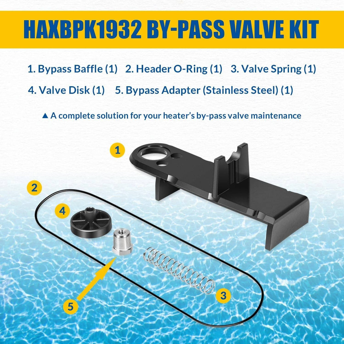 Solidspare HAXBPK1932 by-Pass Valve Kit for Hayward H2001 H1501 H2501, Made After 10/28/20
