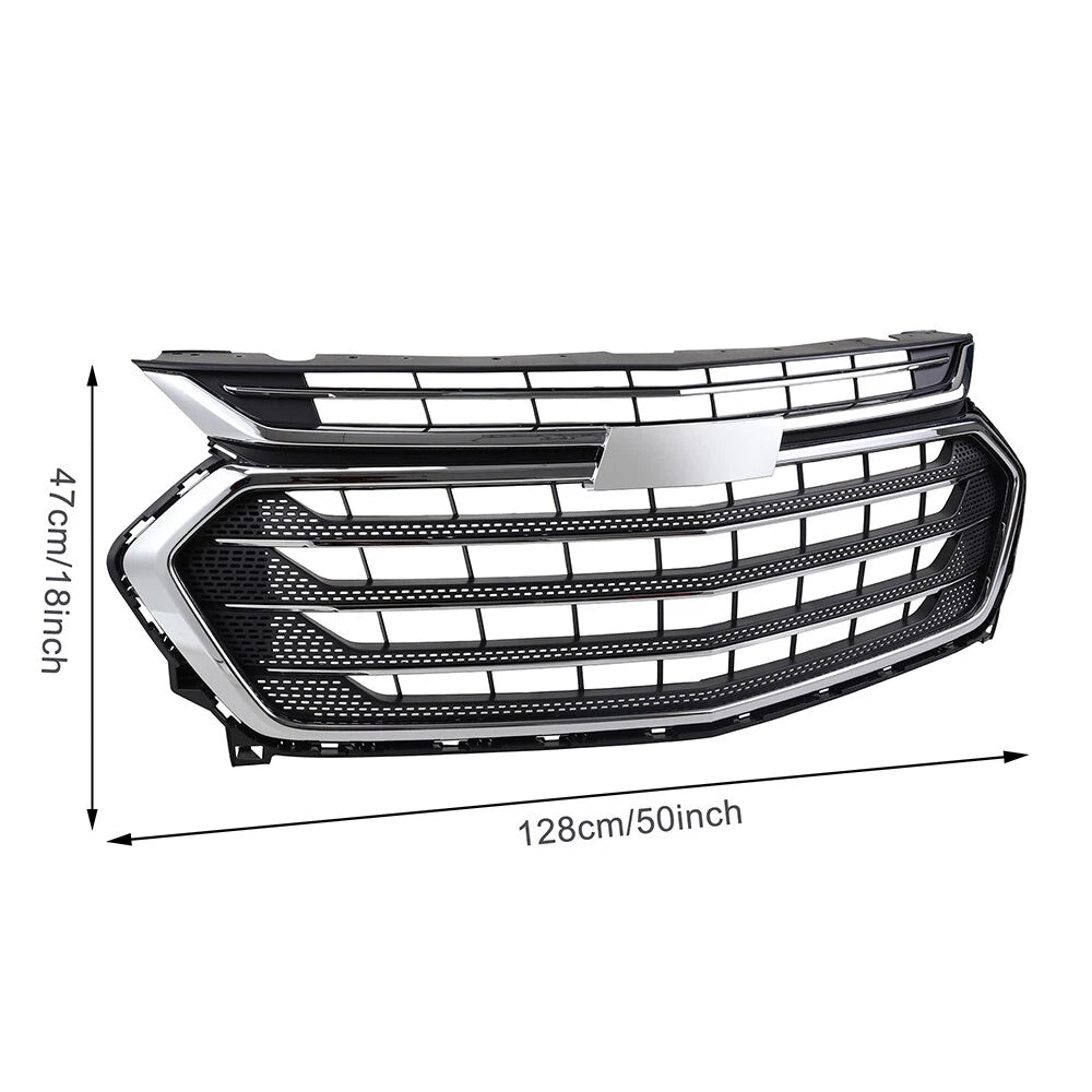 Chrome Front Bumper Upper+Lower Grille For Chevrolet Chevy Traverse 2018 19-2021