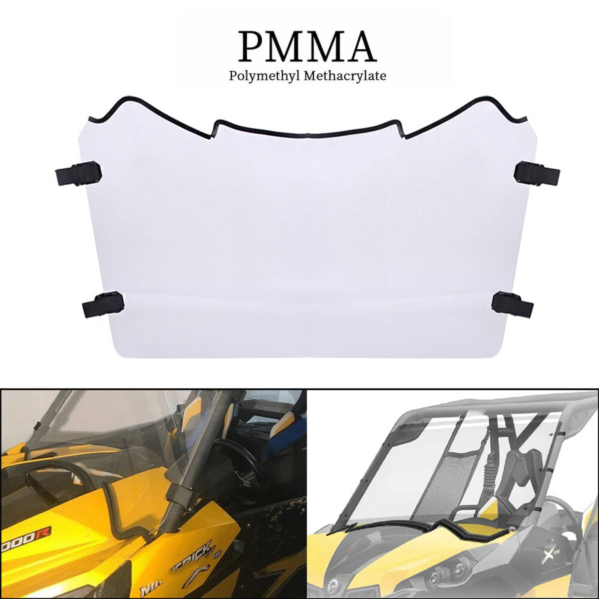 Solidspare Full Windshield w/ Clamp For Can-Am Maverick 1000R 2013 2014 2015 2016 2017 2018