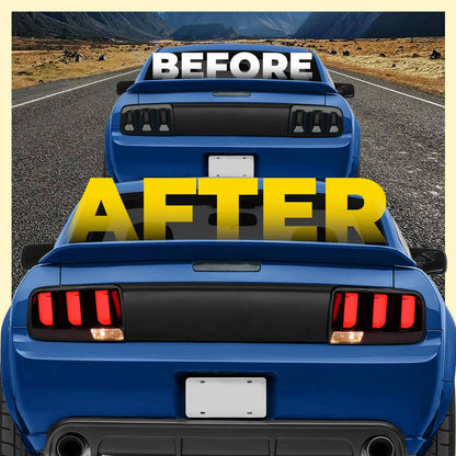 Solid Spare Pair LED Tube Signal Brake Lamps Smoked Tail Lights For 2005-2009 Ford Mustang