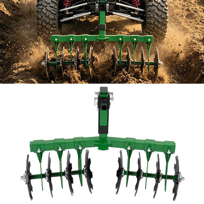 Solidspare Disc Harrow Plow 35" For ATVs UTVs Garden Tractors 2" Receiver Hitch W/ 8 Blades