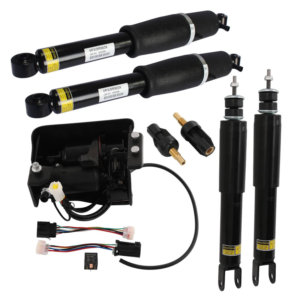 Solidspare Air Shocks Struts & Compressor Fit Cadillac Escalade Suburban Yukon Front & Rear