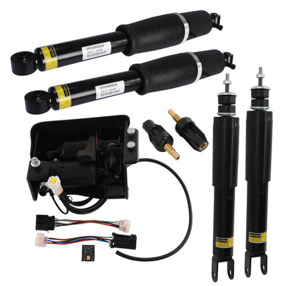 Solidspare Air Shocks Struts & Compressor Fit Cadillac Escalade Suburban Yukon Front & Rear