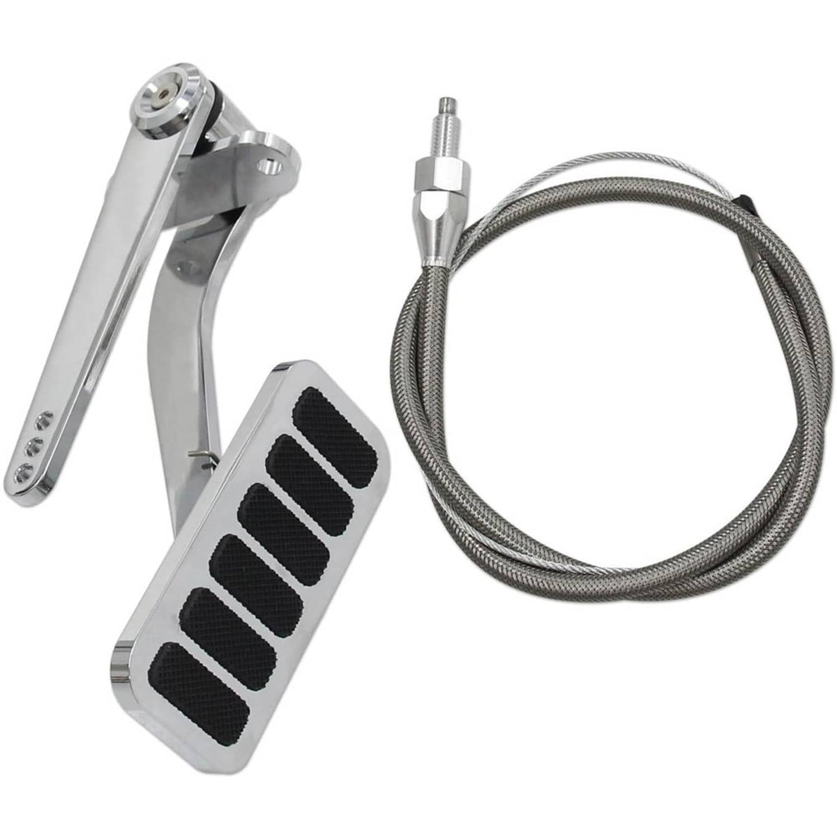 Solidspare Universal Street Hot Rod Aluminum Gas Pedal & 24" SS Throttle Cable & Spring Kit