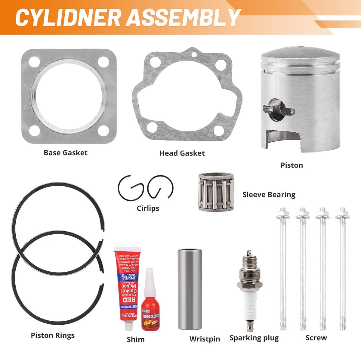 Solidspare For Suzuki Quadmaster 50 LTA50 2x4 2002-2005 Cylinder Piston Gasket Top End Kit